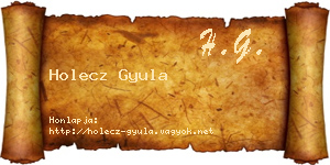 Holecz Gyula névjegykártya